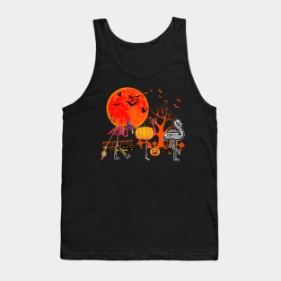 Flamingo Skeleton Funny Flamingo Halloween Costume Tank Top